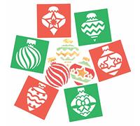 Baker Ross Pochoir Boules de Noël - lot de 8, Pochoirs Lavables pour Enfant, Pochoir Scrapbooking, Noël Enfant, Activités Manuelles pour Enfants