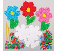 Baker Ross Pom Poms motif Fleur - Lot de 5, Activites Manuelles pour Enfants (AX880)