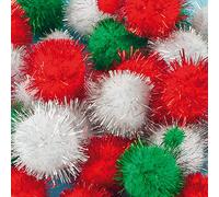 Baker Ross Pompons de Noël à Paillettes (Paquet de 100) Loisir créatif pour Enfant et Adultes