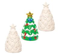 Baker Ross Porte-Bougies Chauffe-Plats Arbre de Noël en Céramique (Paquet de 3) - Matériel Créatif pour Enfants et Adultes AC3262 Couleurs Assorties