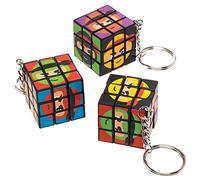 Baker Ross Porte-clés cubes puzzles ninjas à colorier (Paquet de 4) - Mini jouets pour enfants