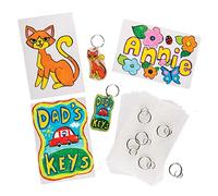 Baker Ross Porte-clés en plastique rétrécissant (Paquet de 6) - Matériel créatif pour activités manuelles