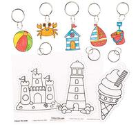 Baker Ross Porte Clés Super Rétractables motif Mer - Lot de 8, Porte Clés Enfants (FE282)