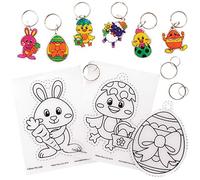Baker Ross Porte Clés Super Rétractables motif Pâques - Lot de 8, Activités Manuelles pour Enfants (AT527)