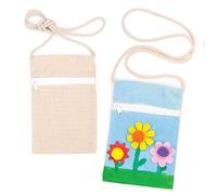 Baker Ross Porte-monnaies à bandoulière en tissu à personnaliser (lot de 5) - Loisirs créatifs pour enfants, Calico