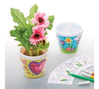 Baker Ross Pots de fleurs à décorer -Lot de 2- Loisirs créatifs de Printemps pour enfants - version anglaise