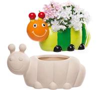 Baker Ross Pots de fleurs chenilles en céramique que les enfants pourront fabriquer pour des décorations créatives (Boîte de 2)