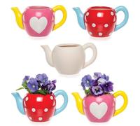 Baker Ross Pots de fleurs en céramique en forme de théière que les enfants pourront fabriquer, peindre et décorer - Kit de loisirs créatifs pour enfants/adultes (Boîte de 2)