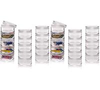 Baker Ross Pots de rangement empilables avec couvercle à visser (3 lots) - Rangement pour les loisirs créatifs des enfants, Plastique (Lot de 2)