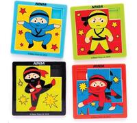 Baker Ross Puzzles à Faire Glisser Ninjas (Lot de 20) - Parfaits pour Les Pochettes-Surprises ou comme Cadeau pour Les Enfants.