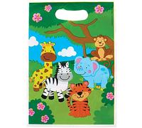 Baker Ross Sac Anniversaire Enfant motif Animaux de la Jungle - Lot de 10, Decoration Anniversaire Enfant (FX105), Sac de Fête