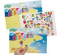 Baker Ross Scènes avec Autocollants motif Plage - Lot de 5, Autocollants pour Enfants (FC789)
