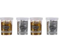 Baker Ross Shaker à paillettes Doré et argenté 100 g (Lot de 2)