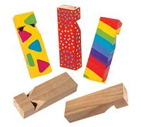 Baker Ross Sifflets en Bois - Lot de 5, Jouets en Bois pour Enfants (AW508)
