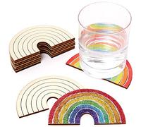 Baker Ross Sous Verre en Bois en forme d'Arc en Ciel - Lot de 10, Loisirs Créatifs Bois (FC764)