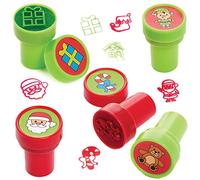 Baker Ross Tampons Auto Encreurs motif Atelier du Père Noël - Lot de 10, Tampons Encreurs pour les Enfants (FX283)