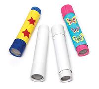 Baker Ross Télescopes cartonnées à décorer, pour que les enfants peignent, décorent et personnalisent pour des activités d'artisanat (pack de 2) Blanc AR403