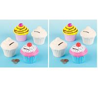 Baker Ross Tirelires Cupcakes en céramique (Boîte de 2) (Lot de 2)