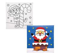 Baker Ross Toiles de Noël pré imprimées à décorer (Paquet de 4) - Loisirs créatifs et Accessoires de Noël pour Enfants