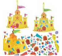 Baker Ross VC100 Kits de décoration Sandcastle Mix & Match - Lot de 6, décorations en mousse en forme de château de sable