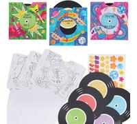 Baker Ross VC132 Kits de cartes de vœux Poche de disque vinyle - Lot de 5, bricolages rétro sur le thème du vinyle