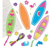 Baker Ross VC150 Kits de marque-pages Surfboard Mix & Match - Lot de 8, marque-pages en mousse en forme de planche de surf