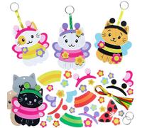 Baker Ross VC164 Kits de porte-clés et pendentifs pour sac Cat Bugs - Lot de 6, breloques en mousse Cat Bugs