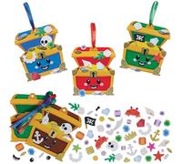 Baker Ross VC171 Kits de décoration Mix & Match Coffre au trésor - Lot de 8, Bricolages en mousse en forme de coffre au trésor