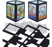 Baker Ross VC247 Kits de bougeoirs à colorier Été - Lot de 5, bricolages de lanternes d'été à colorier