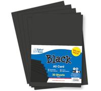 Baker Ross VC261 Carton A5 noir 200 g/m² - Lot de 30, Carton A5 noir pour loisirs créatifs