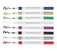 Baker Ross VC357 Stylos acryliques pour porcelaine et décoration de Noël, lot de 8, stylos à peinture acrylique, ensemble de marqueurs pour porcelaine