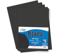Baker Ross VC372 Carton noir A4 220 g/m², lot de 20, carton noir