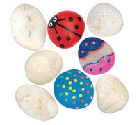 Baker Ross VC409 Pierres à peindre blanches - Lot de 20, galets de 6,5 cm, peinture créative, décoration de pierres, décoration de jardin