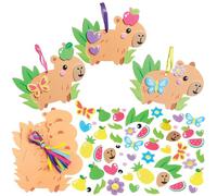 Baker Ross WA109 Kits de décoration Capybara Mix & Match - Lot de 8, kits de bricolage en mousse amusants pour la classe et la maison