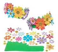 Baker Ross WA113 Kits de couronnes de fleurs en 3D - Lot de 4, kits de bricolage amusants en mousse et en carton pour se déguiser