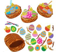 Baker Ross WA127 Kits de décoration assortis pour nids d'œufs de Pâques - Lot de 5, kits de bricolage en mousse pour décorations de Pâques