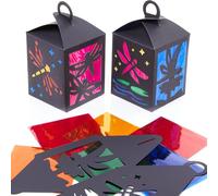 Baker Ross WA137 Kits de lanternes en vitrail libellule - Lot de 4, kits de bricolage en cellophane colorée pour enfants
