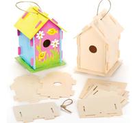 Baker Ross Wooden Birdhouse Kits (Pack Of 2) For Kids To Make & Decorate