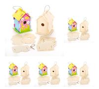Baker Ross Wooden Birdhouse Kits (Pack Of 2) For Kids To Make & Decorate (Lot de 5)