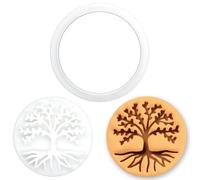 BAKERLOGY Arbre de Vie Mini Emporte-Pièce & Tampon Celtique pour Biscuits | Symbole pour mariages, anniversaires, fêtes de famille, mythologie nordique, événements païens, spiritualité et nature.