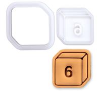 BAKERLOGY Dé D6 Mini Emporte-pièce & Tampon - Embosseur Fondant Dé à 6 Faces RPG pour Biscuits, Cupcakes, Soirée Jeux, Anniversaire Gamer, Maître du Jeu, Jeux de Société & Pâtisserie Fantasy