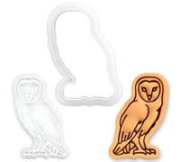 BAKERLOGY Effraie des Clochers Mini Emporte-pièce & Tampon - Embosseur Oiseau des Bois pour Pâte à Sucre, Biscuits, Cupcakes, Fête de Sorciers, Halloween, Anniversaire Forêt, Ornithologie & Nature