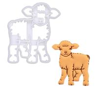 BAKERLOGY Emporte-pièce Agneau - Moule à Biscuits Pâques avec Tampon, Idéal pour Fondant, Pâtisserie Printemps et Gâteaux Festifs