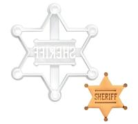 BAKERLOGY Emporte-pièce Badge de Sheriff - Conception détaillée d'emporte-pièces pour la pâtisserie et l'artisanat, adaptée au fondant, à la pâte, à l'argile