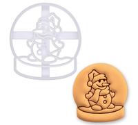 BAKERLOGY Emporte-pièce Bonhomme de Neige dans une Boule à Neige - Moule à Biscuits de Noël pour Goûters Festifs