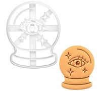 BAKERLOGY Emporte-pièce Boule de Cristal Voyante - Œil Mystique, Tampon Biscuit Fondant pour Sorcellerie, Divination, Intuition Spirituelle et Rituels Païens