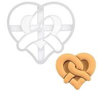 BAKERLOGY Emporte-pièce Bretzel en forme de Coeur - Conception détaillée d'emporte-pièces pour la pâtisserie et l'artisanat, adaptée au fondant, à la pâte, à l'argile