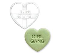 BAKERLOGY Emporte-pièce cœur message « Girl Gang » - Design amitié fun pour meilleures amies, biscuits maison, fondant & douceurs mignonnes