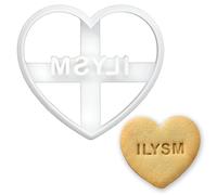 BAKERLOGY Emporte-pièce cœur message « ILYSM » - Design romantique “I Love You So Much” pour rendez-vous, Saint-Valentin, mariages, fiançailles, anniversaires et biscuits de célébration