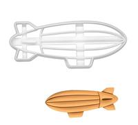 BAKERLOGY Emporte-pièce Dirigeable Zeppelin Voyage Biscuits Fondant Gâteau | Motif de dirigeable pour biscuits, fondant et pâte à sucre, idéal pour voyage, aviation, ciel, fête, anniversaire et cadeau.